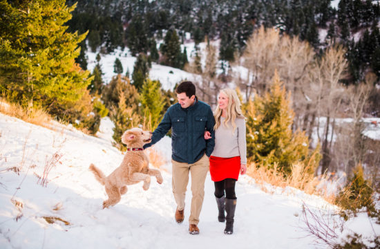 bozeman montana winter family photographer couple dog